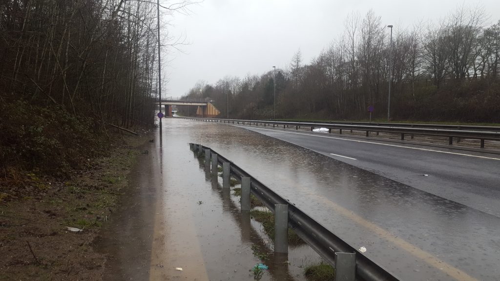 The flooded area of A555