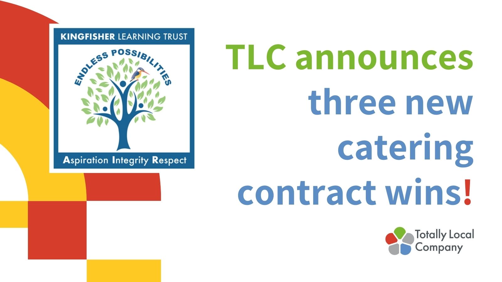 wording - TLC announces three new catering contracts, image - logo of the kingfisher learning trust