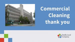wording - commercial cleaning thank you, with image of Stopford House