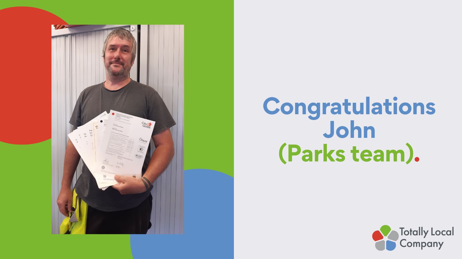 Congratulations John (Parks Team)
